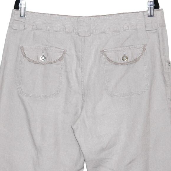 I.N.C 100% Linen Light Grey Casual Pants Size 12 - Picture 4 of 5